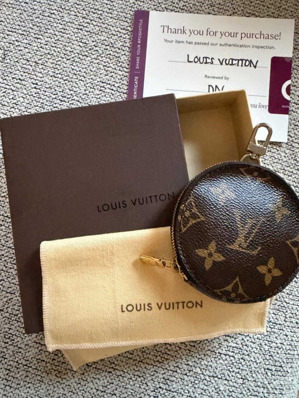 Louis Vuitton Monogram Round Coin Purse Multipochette box/dustbag